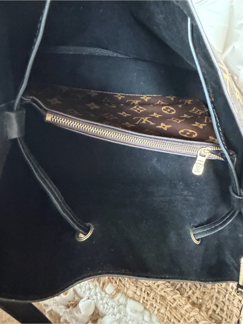 Source unknown Brown Monogram Drawstring Bucket Bag - Picture 11 of 12
